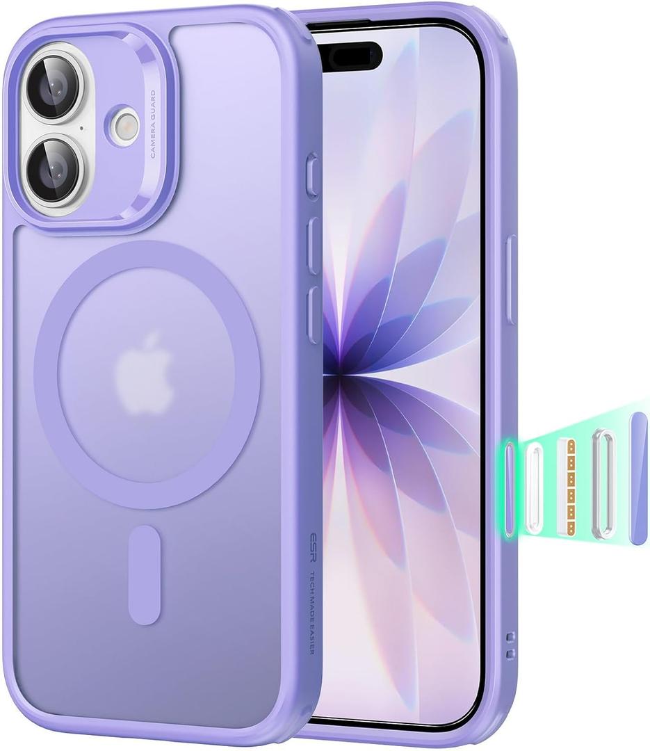 ESR for iPhone 17 Case, Camera Control Cover, Compatible with MagSafe, Shockproof Military-Grade Protection, Magnetic Phone Case for iPhone 17, Classic Hybrid Case, Frosted Purple (iPhone 17 6.3 inch)