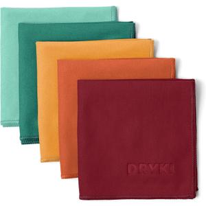 DRYKI Sweat Absorbing Handkerchiefs - The Original Pocket-Sized Sweat Towels - Quick-Dry Microfiber Sweat Rags for Face, Hands, & Body - Men & Women - Gym, Sports, and Work (Mountain: 5 Pack)