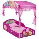 Delta Children - Disney Princess Plastic Sleep and Play Toddler Bed with Canopy, Pink