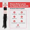 2 x Kg's XTREME Heavy Duty Boot Laces made from 100% Kevlar and Nylon, Virtually Indestructible Boot Laces (120 Inches, Black)