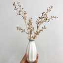 Artificial Golden Berry Stem Decorations, Fake Bead Sticks Picks Plastic Plants for Home Party Christmas Berries Stems Tree Ornaments Wreath Crafts DIY Gift Wedding Bouquet Xmas Decor Gold 6 Pcs