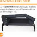 K&H Pet Products Bolster Dog Cot, Cooling Indoor Outdoor Elevated Cot Hammock Dog Bed with Removable Washable Bolsters, Washable Mesh Cover, Raised Metal Frame - Medium 32 X 25in Charcoal