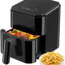 OLIXIS 3QT Air Fryer, Small Air Fryer with Digital PP Touch Panel, 400 Max Temp, Overheat Protection and Auto Shut-off, Nonstick and Dishwasher Safe Basket for Roast, Bake, Broil, Reheat, Black