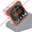 Digital Angle Finder Magnetic Electronic Angle Cube Dual Laser Gauge Digital Level with Slope Percentage Table Saw Miter Protractor Woodworking Measuring Tool Level Box for Hanging (Tangerine)