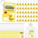 Cheer Gifts Bulk Duck Keychain You've Been Cheer Ducked Tags Bow Organza Bags for Valentines Cheerleader Team Gift(Yellow,20 Set)