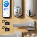 Veise VE027-L Built-in WiFi Smart Lock with Handle, Fingerprint keyless Entry Door Lock Set, App Remote & Voice Control, Electronic Deadbolt for Front Door, Touchscreen Keypad, Auto Lock, Satin Nickel