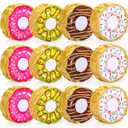 Liliful 12 Pcs Mini Donut Piata Bulk Small Rainbow Donut Piata for Party Favors Doughnut Theme Birthday Baby Shower Girls Holiday Decoration, 4 x 4 x 1.5''