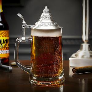 HomeWetBar Traditional German Beer Stein Mug with Lid  Authentic Vintage-Style Beer Mug with Pewter Lid for Beer Lovers and Collectors
