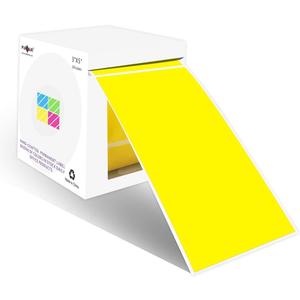 PARLAIM 3 X 5 Inch Rectangle Adhesive Color Coding Stickers,Square Yellow Inventory Stickers -250 Per Dispenser Box (1 Roll-250 Pack)