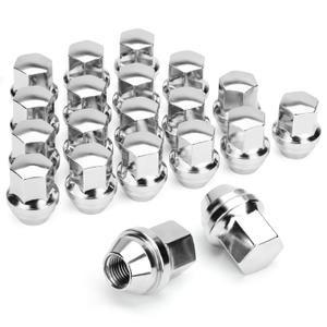 Dynofit M141.5 OEM Lug Nuts Compatible with Ram 1500 Jeep Ford Mustang Buick Camaro Cadillac Chrysler, 20PCS Black Lug Nuts Hex 7/8'' Height 1.5'' Conical Cone Bulge Seat, for Factory Wheels