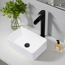 VCCUCINE Rectangular Vessel Sink, 14"X10" Small Bowl Bathroom Vessel Sink, White Ceramic Lavatory Above Counter Art Basin Vanity Sink, White