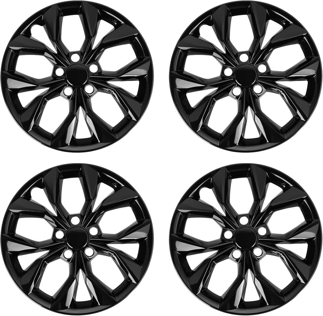 Hubcaps for Honda CRV 2023 2024; 17 inch Wheel Covers; Set of 4 Pcs (Glossy Black)