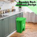 Geiserailie 1 Set Green Compost Bin Kitchen with Foot Pedal and 50 Leakproof Bags, Outdoor & Kitchen Organic Waste Trash Can for Food Scraps, Leaves, and Yard Waste (20L)