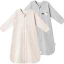 Long Sleeve Sleep Sack 6-12 Months - 100% Cotton Infant Sleep Sack with 2-Way Zipper - 0.5 Tog Wearable Blanket Baby - Lightweight Baby Sleep Sack 6-9 9-12 Months