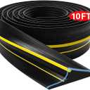 Jin&Bao Universal Garage Door Bottom Seal Strip,Weatherproof Rubber DIY Weather Stripping Replacement, 10FT Length, Black (Yellow)