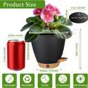 6 Inch Self Watering Pots for Indoor Plants(5-Pack) Small Plastic Planters with Water Level Window, Drainage Holes & Detachable Trays, Indoor Outdoor Flower Pots for Herbs, Snake,Pothos(Black)