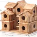 Bird Houses for Outside 10 Hole Bird House Room for 10 Bird Families Large Bird House for Garden/Courtyard/Backyard Decor Finch Bluebird Cardinals Handmade Hummingbird House