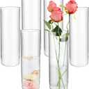 Glass Cylinder Vases for Centerpieces, 12 Pcs Large Clear Hurricane Glass Candle Holders 12 Inch Tall Floating Candle Vases Bulk for Flower Vase Home Wedding Formal Dinners Table Centerpiece Decor