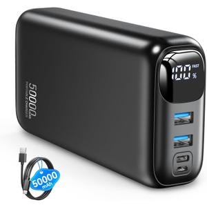 OHOVIV Portable Charger 50000mAh Power Bank - 22.5W Fast Charging External Battery Pack,USB-C Portable Phone Charger for iPhone 17/16/15/14/13 Pro Android Samsung, for Travel Camping Essential