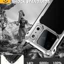 Lanhiem for iPhone 17 Pro Max Metal Case with Kickstand, Compatible with MagSafe, Built in Tempered Glass Screen Protector, Heavy Duty Shockproof Rugged Full Body Tough Phone Cover 6.9" (Silver)