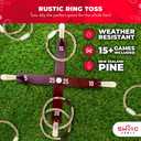 Swooc Games - Rustic Ring Toss Game (All Weather) - Easy Setup & Extra Games Included - Ring Toss Game for Adults - Outdoor Activities for Adults - Yard Toys for Kids - Backyard Fun - Outdoor Party