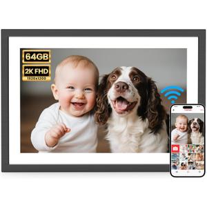 2K 64GB Frameo 10.1" Digital Picture Frame WiFi Electronic Photo Frame FHD 1920 x 1200 IPS Touch Screen Share Moments Remotely Anywhere Photo Gifts for Mother Dad Grandparents Christmas