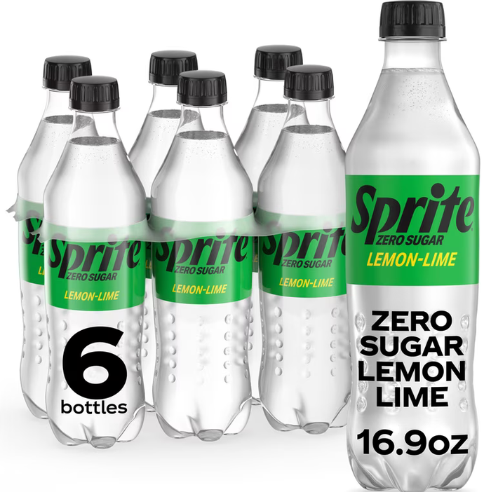 Sprite Zero Sugar Lemon-Lime Soda Bottle (Pack of 6), BB Date SEP 21/2026