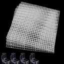 Hipanda Aquarium Hood Fish Tank top Cover, Terrarium lid Plastic Grid with 4-Piece Set Corner Protectors. Prevents Jumping (Fit 8MM/0.3inch Glass)