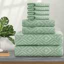10 Pack Bath Towels Set Light Green,2 Oversized Bath Towels(35"x70"), 4 Hand Towels,4 Washcloths Ultra Soft and Absorbent Chair Towels for Bathroom, Quick Dry Towel for Gym Hotel Camp Pool