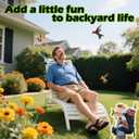 Hummingbird Feeder Hat Mask | Helmet-Style Hands-Free Design | 4 Spill-Proof Ports & Food Tray & Adjustable Headband | Lightweight PVC for Outdoor & Parent-Child Birdwatching | Red | 2 in 1