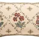 patdrea Designer Throw Pillow Covers,Rectangle Vintage Light Brown Linen with Floral Pattern Pillow Cover,Decorative Lumbar Pillowcases Cushion for Bed Living Room Outdoor Car,12"x20"
