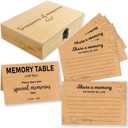 50 Pcs Share a Memory Cards with Wooden Box, Memorial Cards for Funeral, Celebration of Life Decorations, Memory Keepsake Box for Funerals, Weddings, Graduations