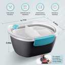 Small Salad Container for Lunch-35oz Divided Bento Box Lunch Box for Fresh Meals,Portable Salad Bowls To Go with 2-Compartment Tray Meal PrepLeak Proof Tritan Lid, Dishwasher & Microwave SafeNavy