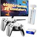 2026 Upgraded Retro Gaming Console, 40,000+ Retro Game Stick, 23 Emulators, 4K HD HDMI TV Game Stick, Builtin Classic Video Games, Plug & Play Game Console TV with 2 Wireless Controllers (Off White)
