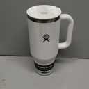 Hydro Flask Travel Tumbler with Handle, Lid and Straw - Insulated Stainless Steel in 40 Oz White