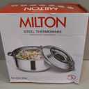 MILTON Galaxia 3500 Insulated Stainless Steel Casserole, 3.5 qt. (3300 ml, 111 oz) Thermal Serving Bowl, Keeps Food Hot & Cold for Long Hours, Elegant Hot Pot Food Warmer Cooler, Silver