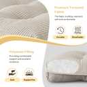 Indoor Kitchen Chair Cushions Set of 4 18"X16.5"X3" Soft Anti Slip Dining Chair Pads Tufted Kitchen Seat Cushion with Ties, Beige