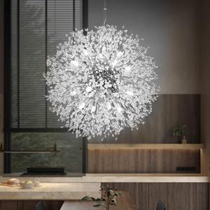 Modern Firework Chrome Crystal Chandeliers, Sputnik Dandelion Chandelier Light Fixture Pendant Lighting for Living Room, Dining Room, Restaurant, Bedroom, Kitchen- 16 Lights