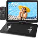 WONNIE 17.9" Portable DVD Player with 15.4" Large HD Swivel Screen, 6 Hours Rechargeable Battery, DVD Player Portable Support MP4, MKV Video & USB/SD Card/Sync TV, High Volume Speaker, All Regions