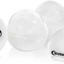 Silicone Ice Molds Set of 2 - Circle Ice Cube Molds for Large Round Ice Balls - Ideal Sphere Shaped Big Ice Balls for Whiskey, Bourbon, Scotch, and Other Drinks - Includes Extra Cocktail Recipes