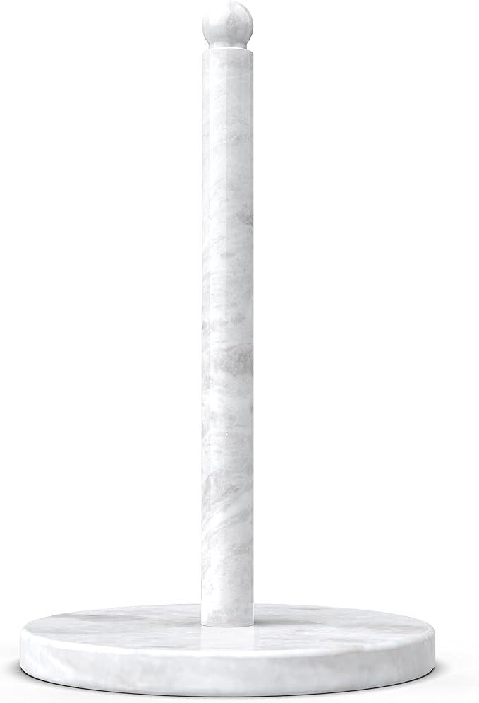 Koville African Natural Marble Paper Towel Holder Countertop, Genuine Stone Paper Towel Holder Stand for Kitchen Storage, for Standard or JumboSized Rolls(Namib Fantasy)