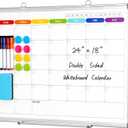 Colorful Dry Erase Calendar Whiteboard for Wall 24x18 Double-Sided Magnetic