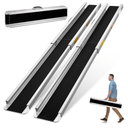 6FT Portable Wheelchair Ramp, 72"L x 7.2"W Aluminum Ramps for Wheelchairs for Home, 1200LBS Capacity Telescopic Non-Skid Threshold Handicap Wheel Chair Ramp for Doorways, Stairs, Steps, 2 Pack