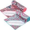 Tudomro 2 Pcs Yoga Towel, Non Slip Hot Yoga Mat Towel 73'' x 25'' Soft Sweat Absorbent Yoga Blanket Multicolor Yoga Accessories Workout Towel for Gym Bikram Pilates Yoga, Pink Blue
