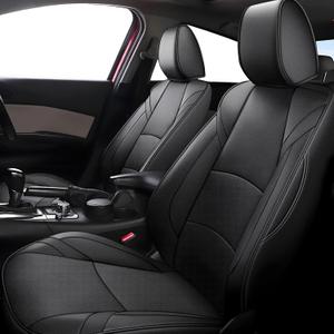 Car Seat Covers Fit for Mazda 3 2014 2015 2016 2017 2018 - Full Set Black Customized Seat Covers