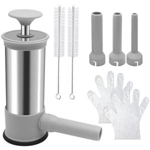 Saihisday Household Sausage Stuffer, Homemade Sausage-Maker Tool Sausage Stuffer Machine Stainless Steel Vertical Homemade Sausage Maker 4 Stuffing Tubes 2LB
