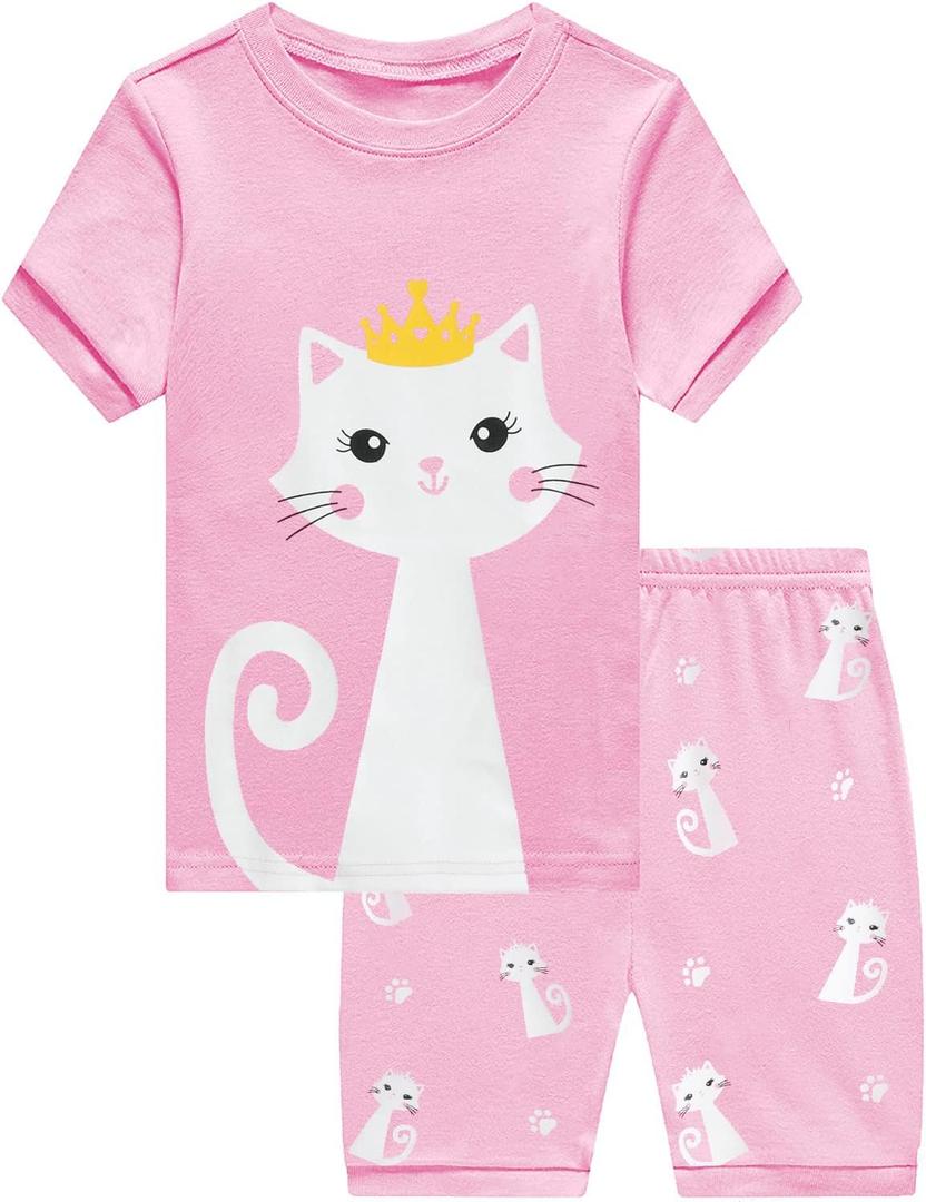 Little Hand Toddler Girls Pajamas Short Pjs Set Dinosaur Unicorn Jammies Cat Sleepwear Cotton Clothes 6T