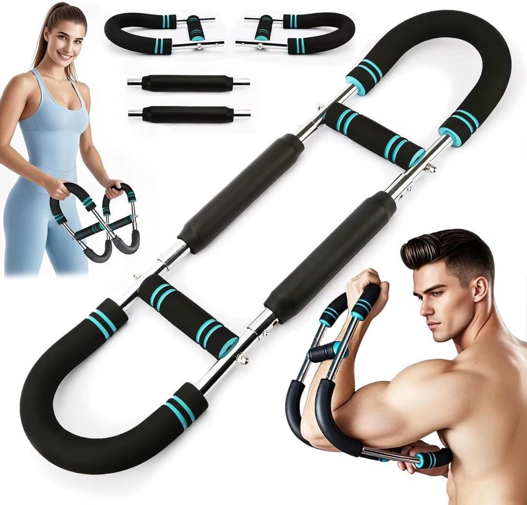 Twister Arm Trainer with Adjustable Arm Chest Exerciser for Enhance Upper Body Muscle Detachable Power Twister Chest Expander Exerciser for Men and Women Home Fitness Equipment