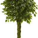 Nearly Natural 5ft. Ficus Artificial Tree with Woven Trunk, UV Resistant (Indoor/Outdoor)