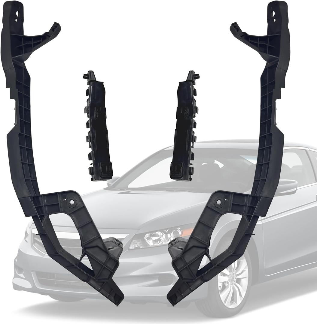 4 PCS Front Headlight & Bumper Bracket Mount Support Retainer Kit Compatible with Honda Accord 2008-2012 Left & Right Side 71140TA0A00, 71190TA0A00